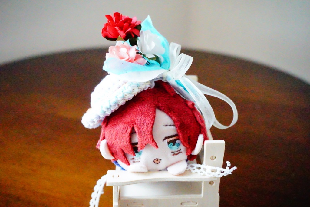 帽子付き花束のヘッドドレス