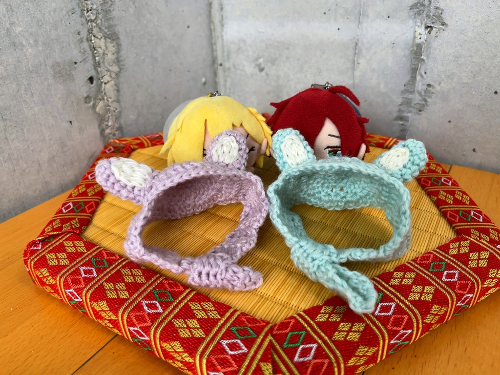 うさぎさんの帽子(薄紫・水色)