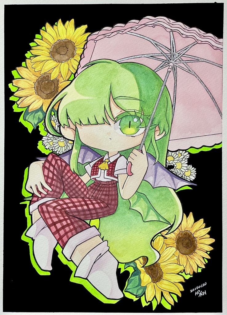 【紅楼夢20】水彩原画【A4サイズ額装済】