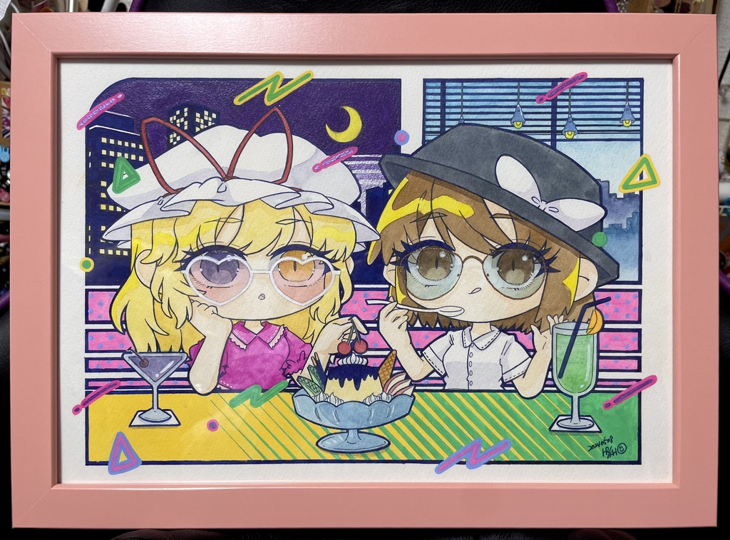 【紅楼夢20】水彩原画【A4サイズ額装済】