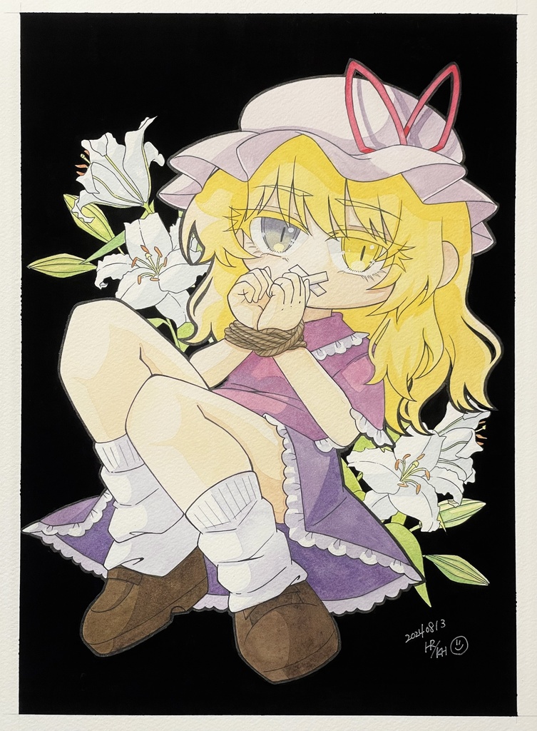 【紅楼夢20】水彩原画【A4サイズ額装済】