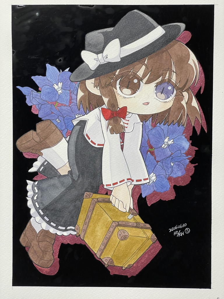 【紅楼夢20】水彩原画【A4サイズ額装済】