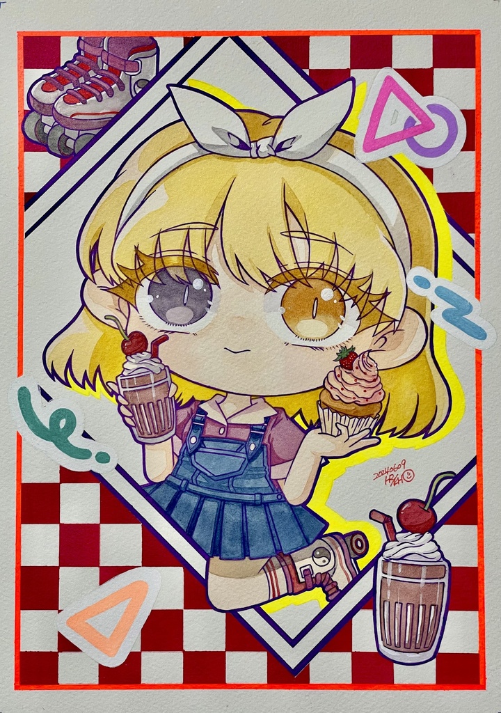 【紅楼夢20】水彩原画【A4サイズ額装済】