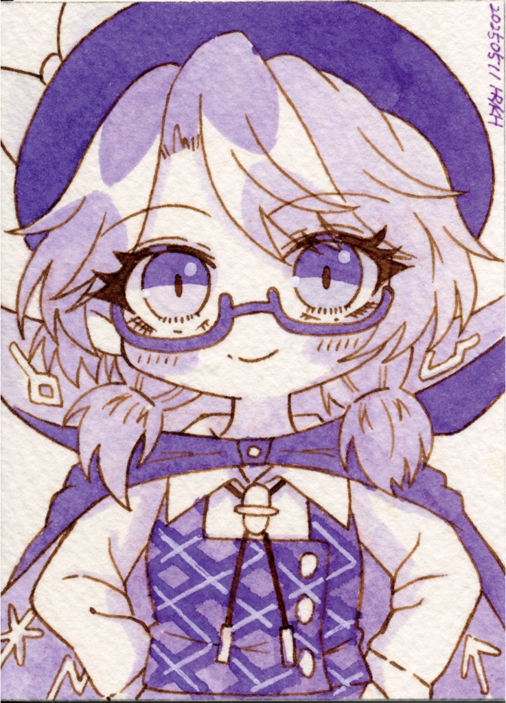 【東方名華祭19】ワンカラードローイング【原画】