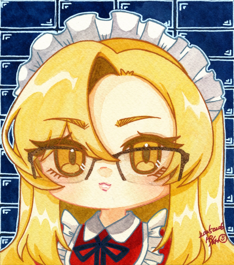 【東方名華祭19】東方メガネっ娘原画【水彩画】