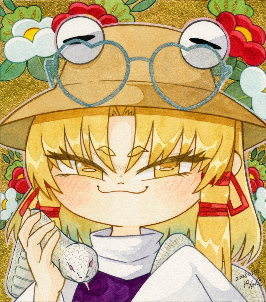 【東方名華祭19】東方メガネっ娘原画【水彩画】