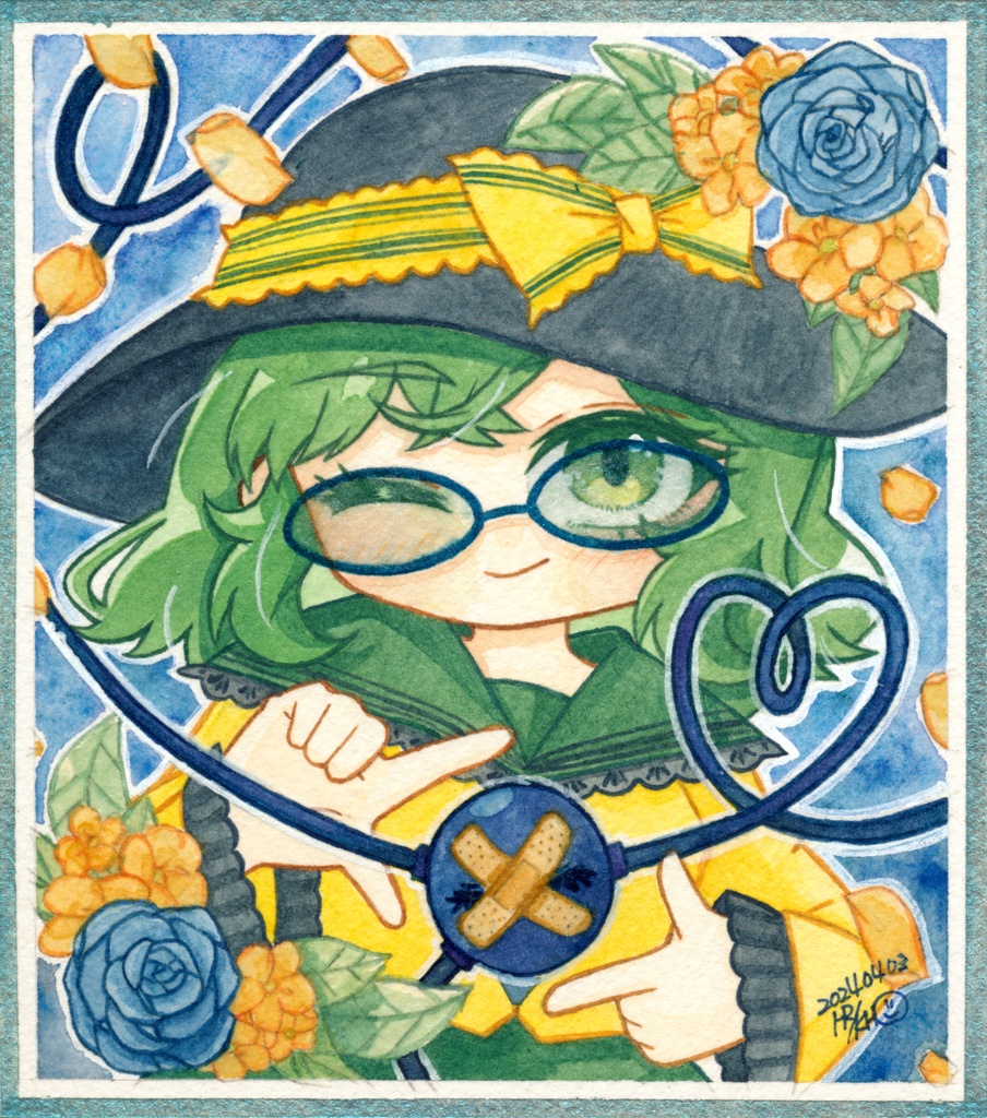 【東方名華祭19】東方メガネっ娘原画【水彩画】