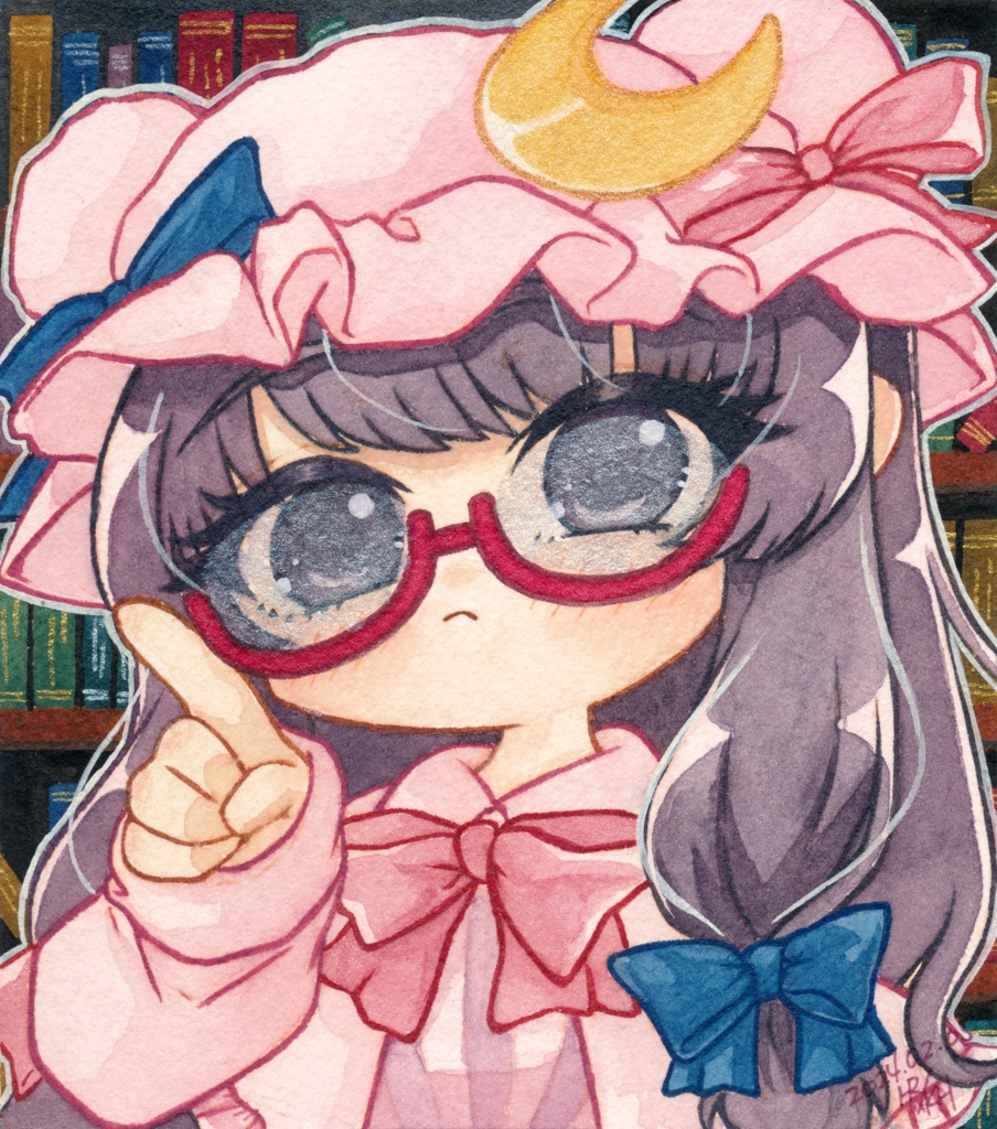 【東方名華祭19】東方メガネっ娘原画【水彩画】