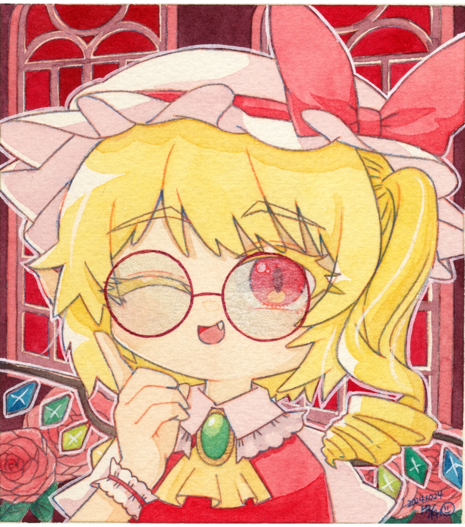 【東方名華祭19】東方メガネっ娘原画【水彩画】