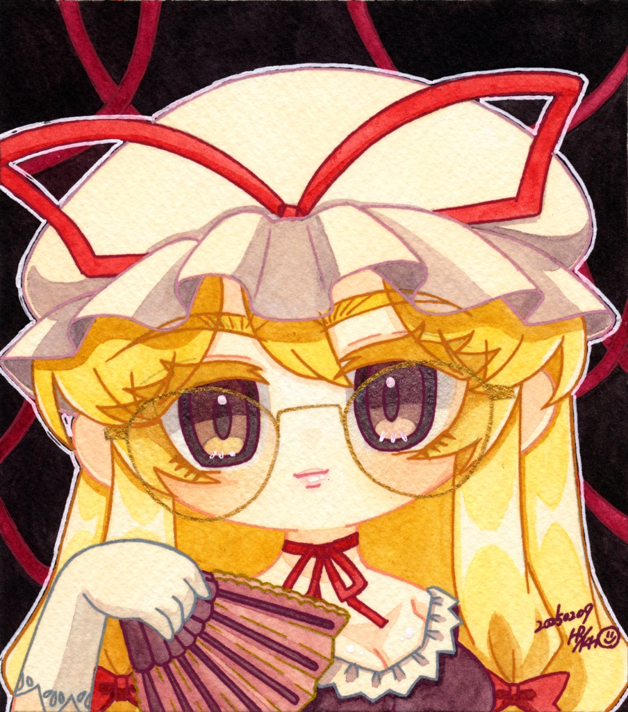 【東方名華祭19】東方メガネっ娘原画【水彩画】