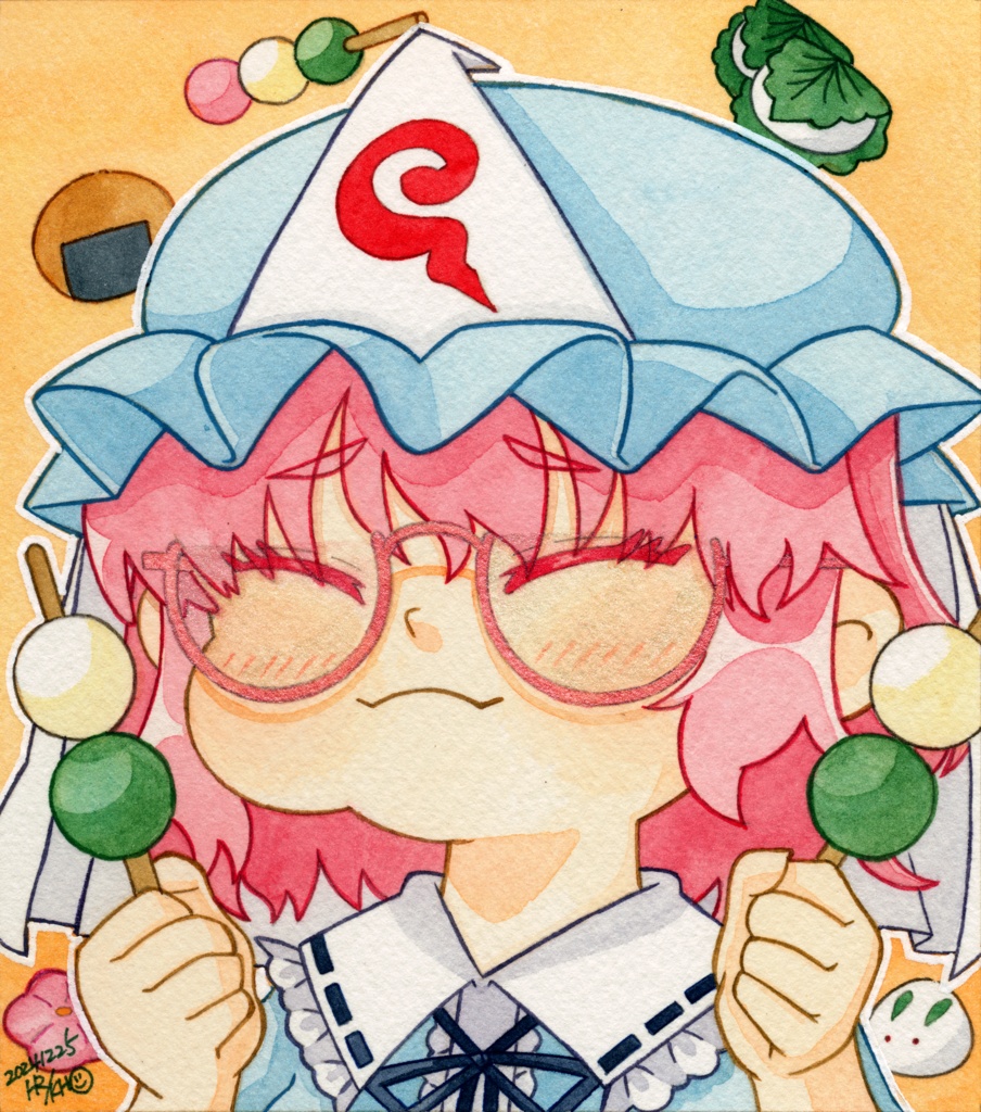 【東方名華祭19】東方メガネっ娘原画【水彩画】