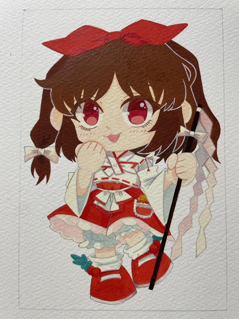 【蓬レ】不透明水彩画【未来世紀のブロンド巫女】