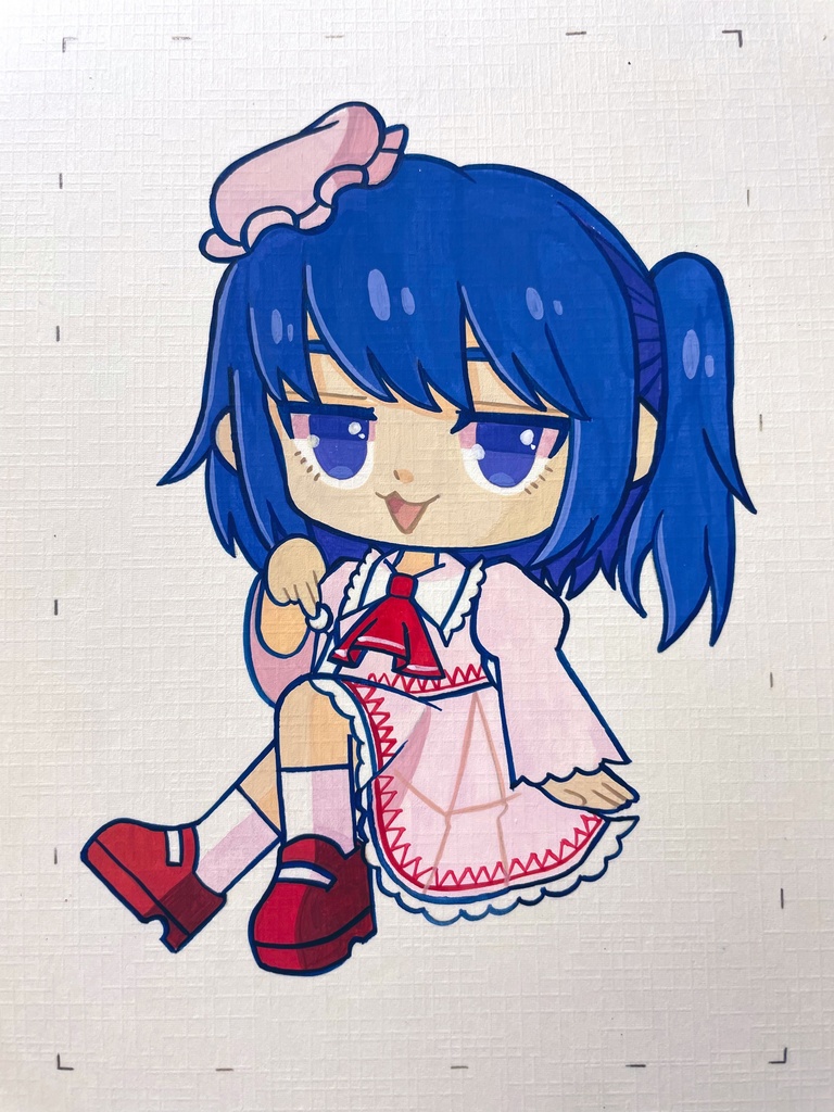 【蓬レ】不透明水彩画【囲碁少女】