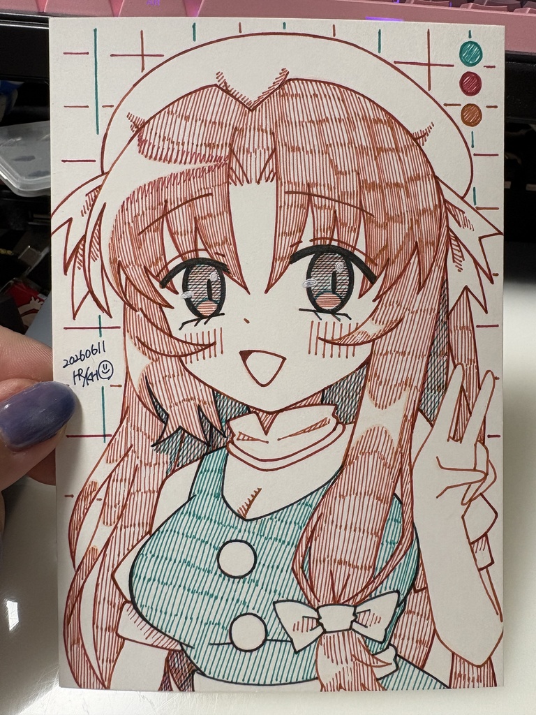 【3色縛り】オレンジちゃんペンドローイング画【フレッシュオレンジパーティー】