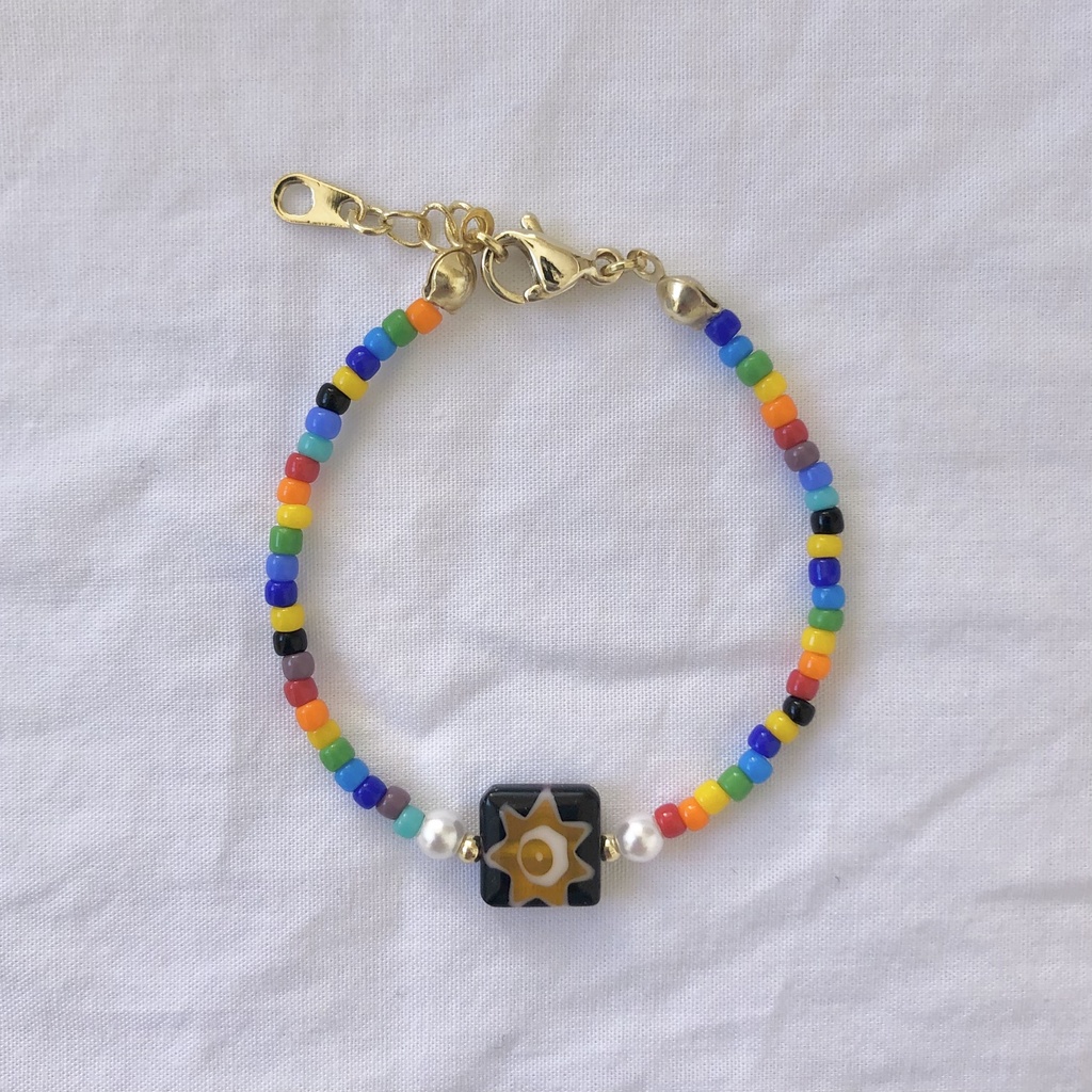 beads necklace【stone×rainbow】