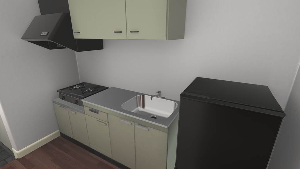 一人暮らしアパートのキッチン