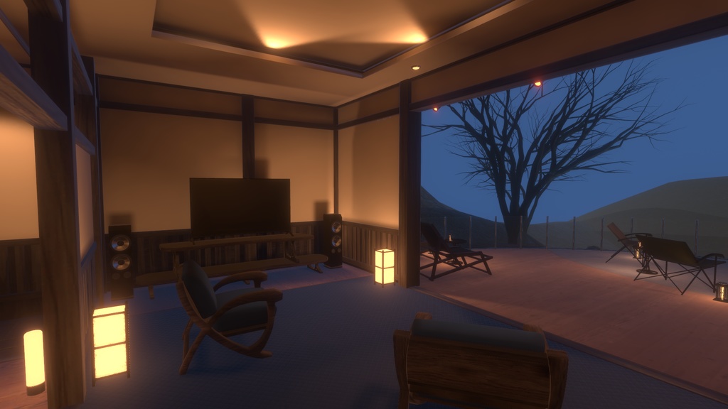 【VRChatワールド】旅館の一室vol.2(温泉付き)