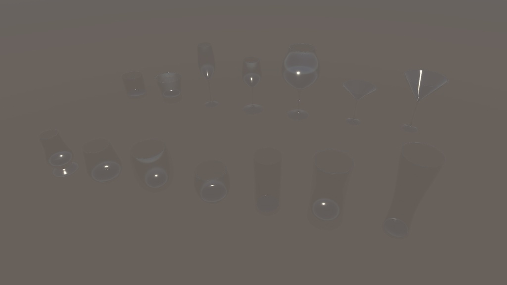 【3DModel】お酒向けグラスプロップ【14種類】