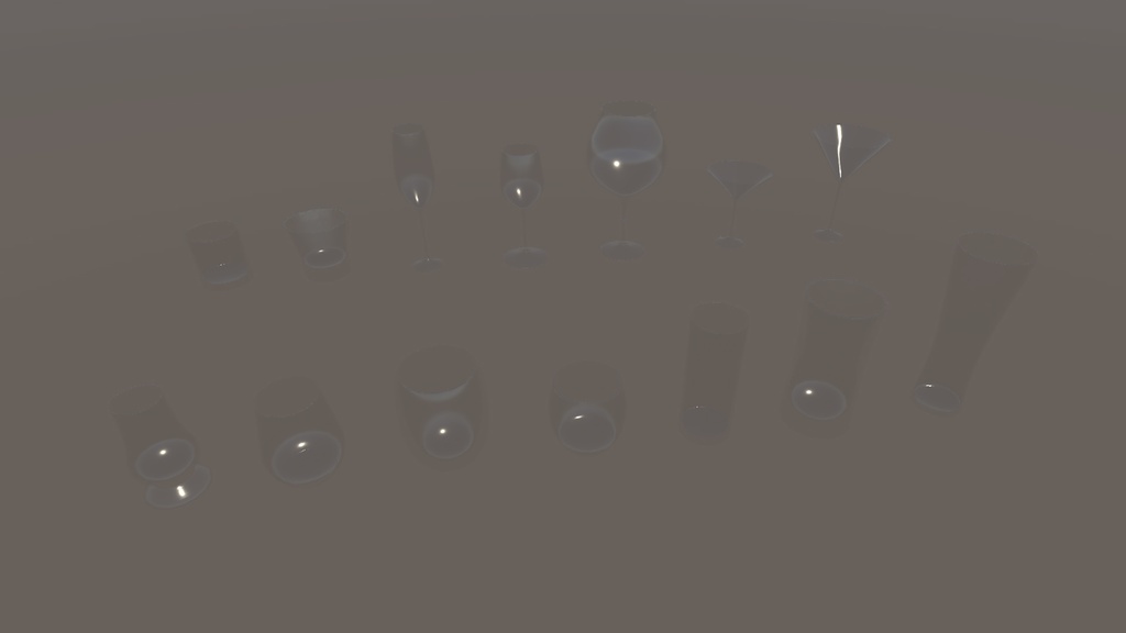 【3DModel】お酒向けグラスプロップ【14種類】