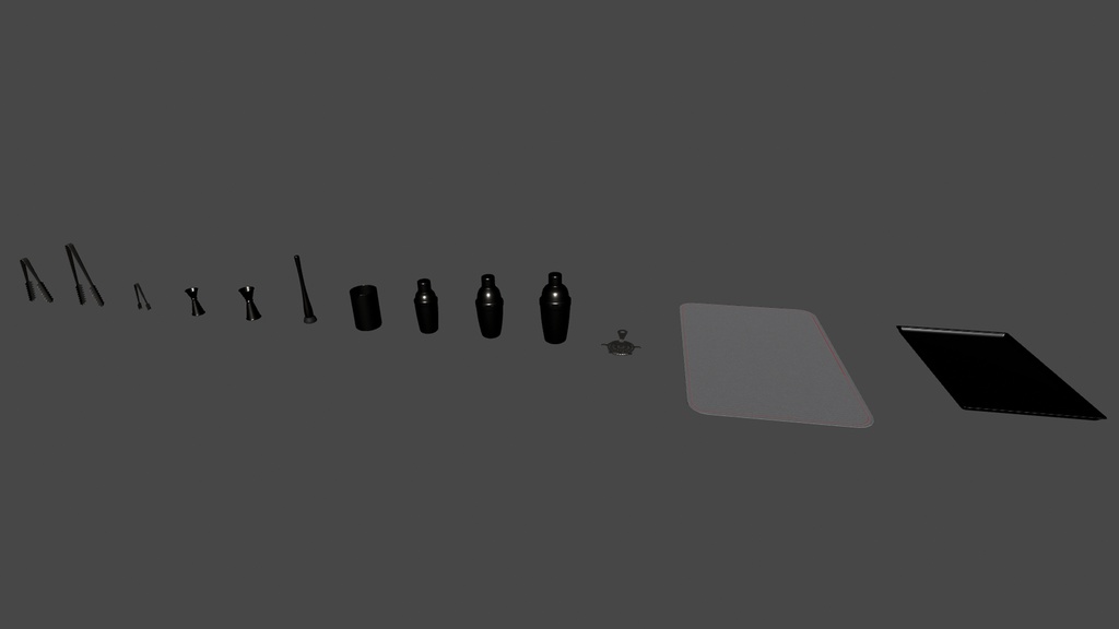 【3DModel】Bar関連の調理器具プロップ【28種類】