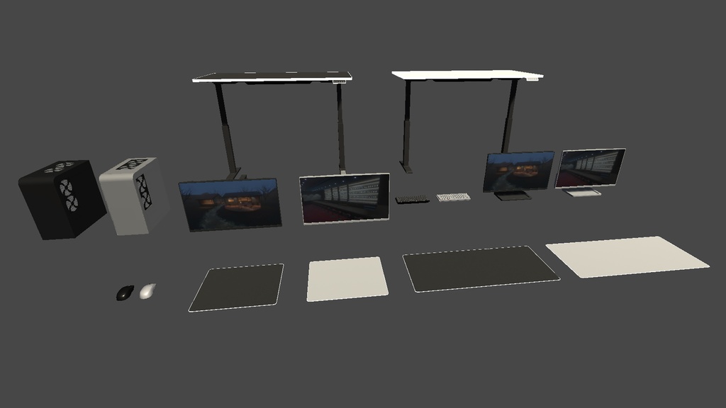 【3DModel】ゲーミングPC周りのプロップ【9種類】