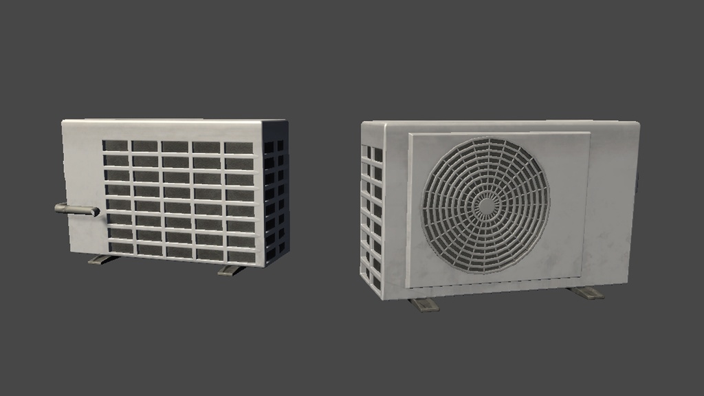 【3DModel】エアコン、扇風機プロップ【19種類(色、動き差分あり)】