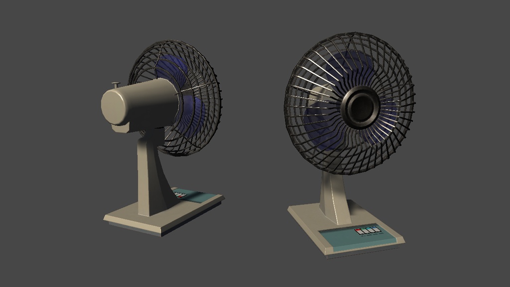 【3DModel】エアコン、扇風機プロップ【19種類(色、動き差分あり)】