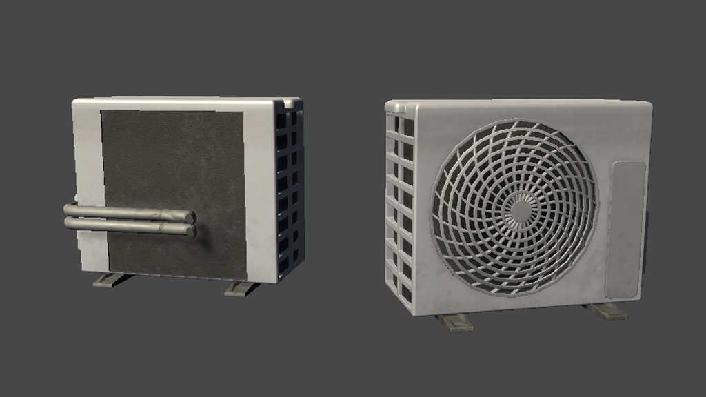 【3DModel】エアコン、扇風機プロップ【19種類(色、動き差分あり)】