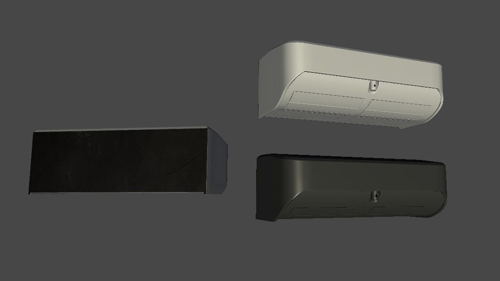 【3DModel】エアコン、扇風機プロップ【19種類(色、動き差分あり)】