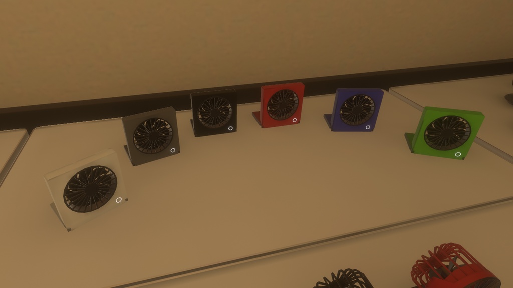 【3DModel】卓上扇風機プロップ【8種類(色差分あり)】