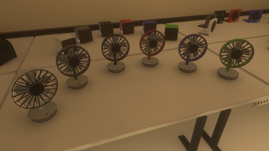 【3DModel】卓上扇風機プロップ【8種類(色差分あり)】