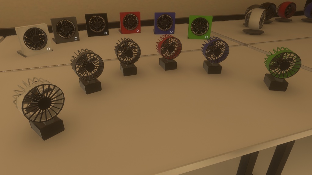 【3DModel】卓上扇風機プロップ【8種類(色差分あり)】