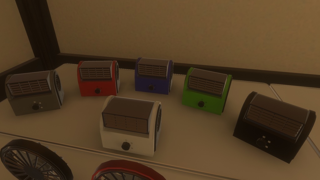 【3DModel】卓上扇風機プロップ【8種類(色差分あり)】
