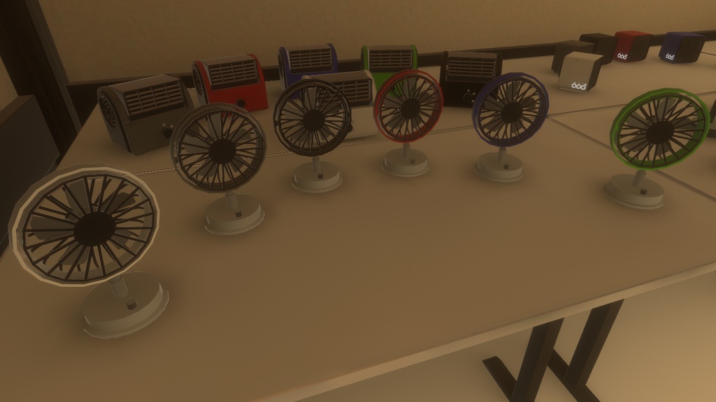 【3DModel】卓上扇風機プロップ【8種類(色差分あり)】