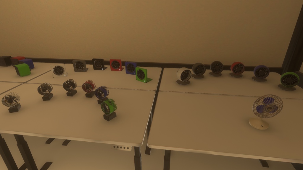 【3DModel】卓上扇風機プロップ【8種類(色差分あり)】