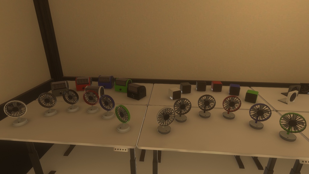 【3DModel】卓上扇風機プロップ【8種類(色差分あり)】