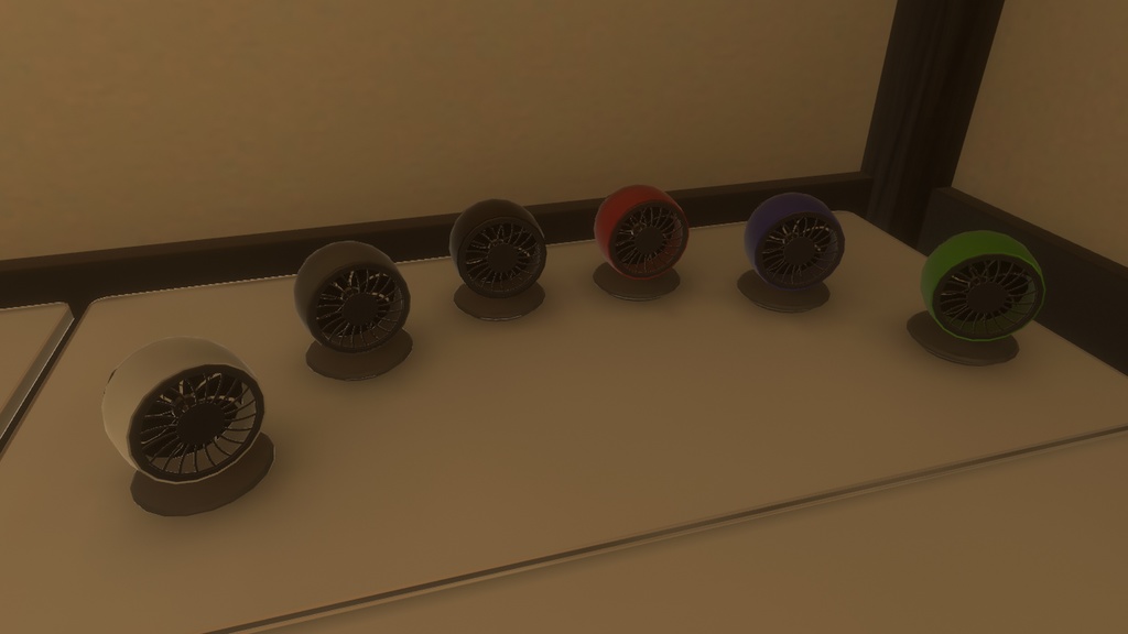 【3DModel】卓上扇風機プロップ【8種類(色差分あり)】