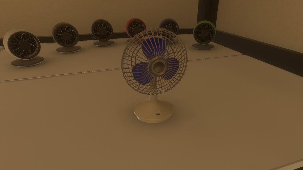 【3DModel】卓上扇風機プロップ【8種類(色差分あり)】