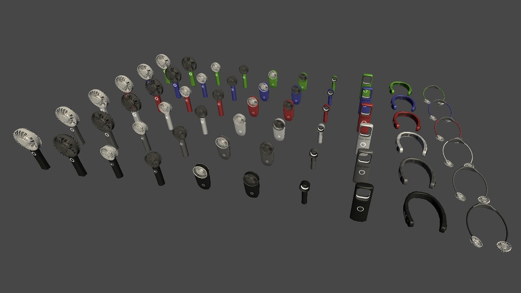 【3DModel】ハンディ扇風機プロップ【7種類(色差分あり)】