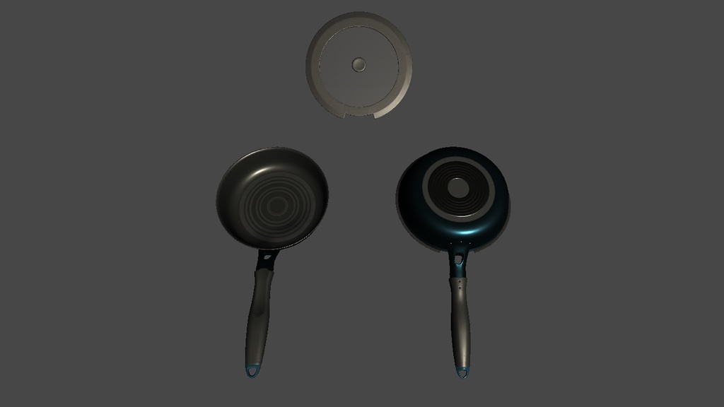 【3DModel】フライパン、鍋プロップセット【12種類】