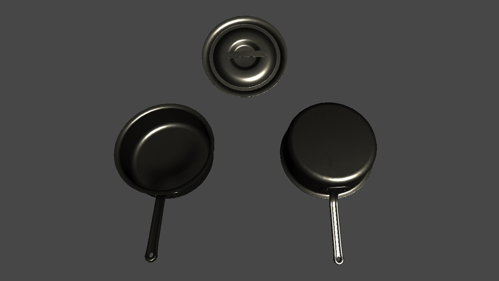 【3DModel】フライパン、鍋プロップセット【12種類】