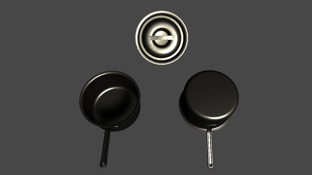 【3DModel】フライパン、鍋プロップセット【12種類】