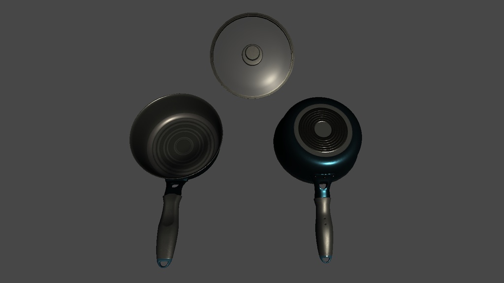 【3DModel】フライパン、鍋プロップセット【12種類】