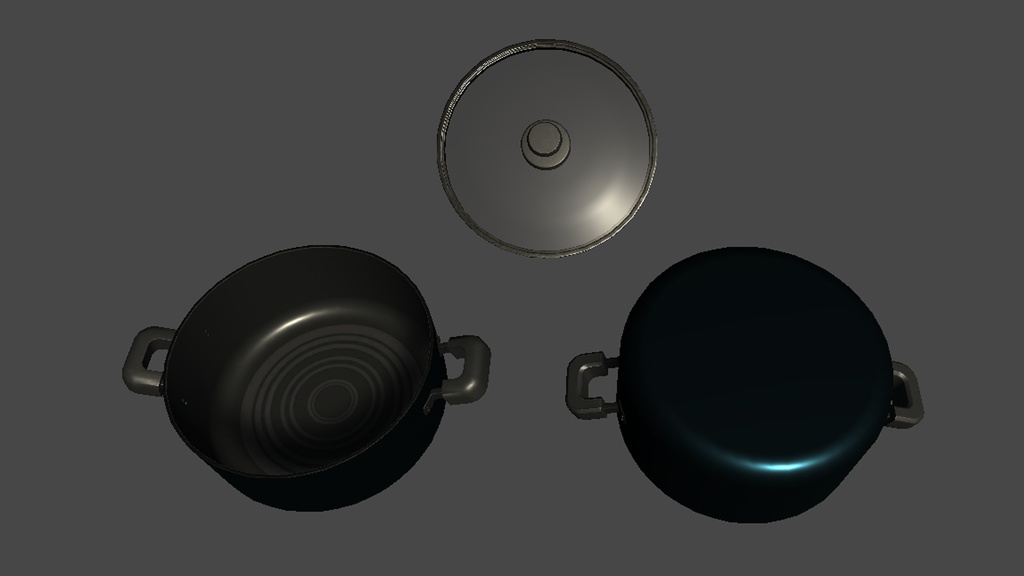 【3DModel】フライパン、鍋プロップセット【12種類】