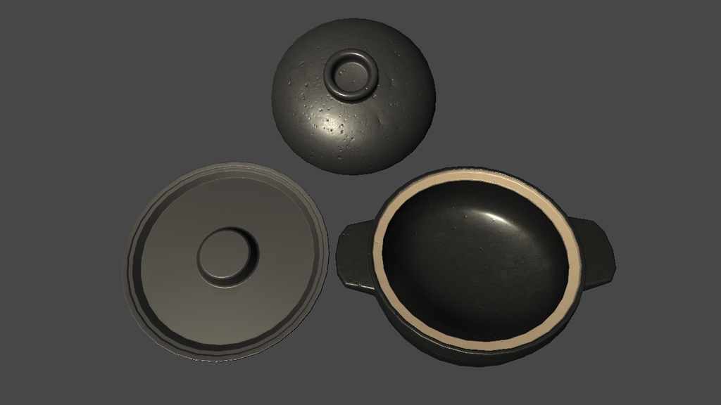 【3DModel】ホットプレート、土鍋プロップセット【8種類】
