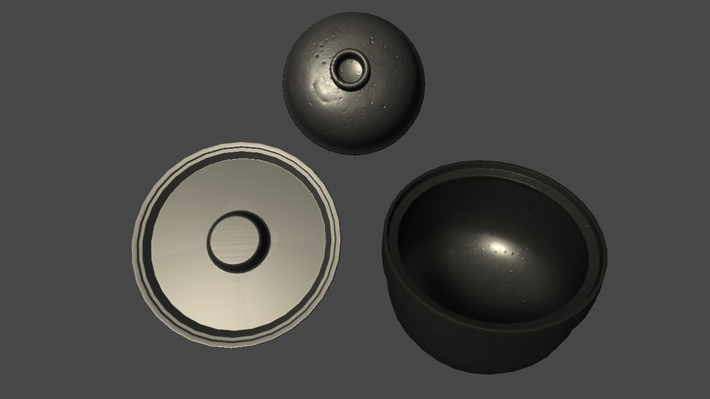 【3DModel】ホットプレート、土鍋プロップセット【8種類】