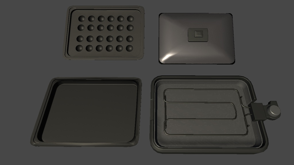 【3DModel】ホットプレート、土鍋プロップセット【8種類】