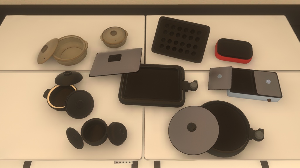 【3DModel】ホットプレート、土鍋プロップセット【8種類】