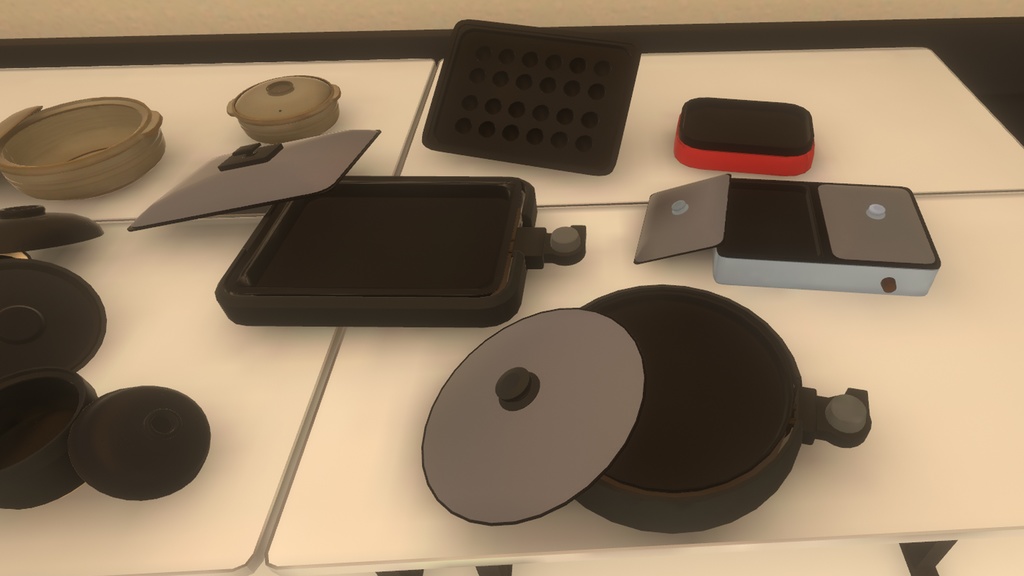 【3DModel】ホットプレート、土鍋プロップセット【8種類】