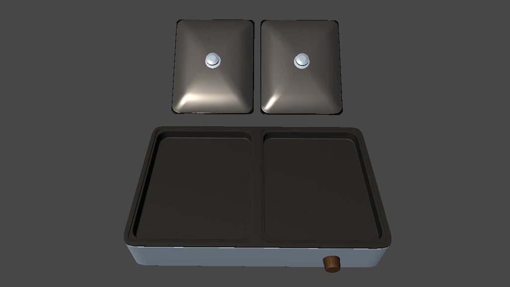 【3DModel】ホットプレート、土鍋プロップセット【8種類】